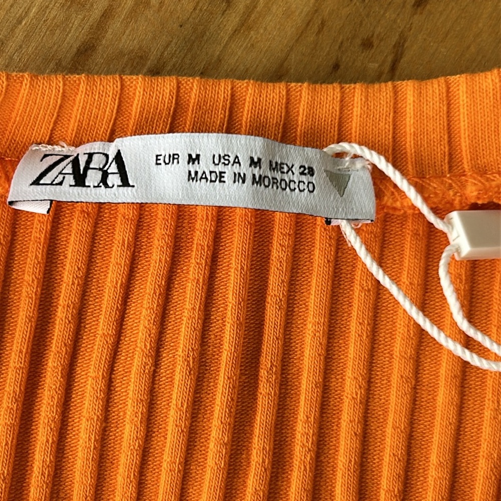 Orange Sleeveless Ribbed Top - Picture 6 of 7